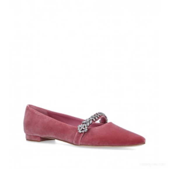 ISO: MANOLO BLAHNIK Velvet Pink Putini Flats 36.5